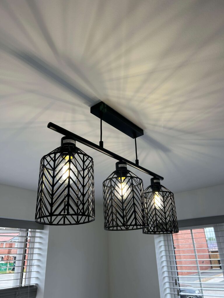 3 light weaved fitting ceiling light
